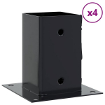 Stulpų pagrindai kvadratiniai, 4vnt., antracito sp., 81x81mm