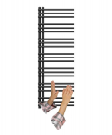 Juodos spalvos kopėčių formos vonios kambario radiatorius 140x50 cm modernus radiatorius Granitan Milo