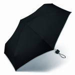 Happy Rain Ultra Mini trumpas rankinis ki&scaron;eninis skėtis, juodas su rankinės dirželiu