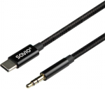 Kabelis SAVIO USB-C &ndash; MiniJack 3.5 mm 1m