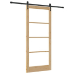 vidaXL Slankios durys Natūrali ir juoda 93 x 211 cm