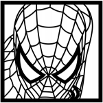 3D sienų dekoracija Spiderman, HDF, juoda, 40x40 cm