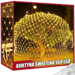 &Scaron;viesos ekrano užuolaida 160 LED kalėdinių lempučių USB pilotas balta balta 2x2,6 m