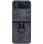 &bdquo;Kadem&ldquo; Ring Kickstand kieto plastiko dėklas - juodas (Galaxy Z Flip4)