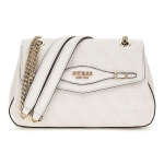 GUESS moteri&scaron;ka kreminė senovinė rožinė petinė rankinė - Katya Convertible Xbody Flap Bag Balta Logo 311235