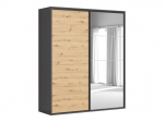 Spinta Black Red White Flex, 240x200x66 cm, pilka/ruda