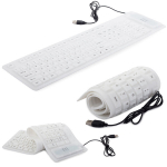 Silikoninė guminė klaviatūra, balta, USB, skaitmeninė