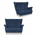 Bonito Scandinavian Corduroy dryžuota sofa Family Meble tamsiai mėlyna