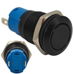 Įjungimo / i&scaron;jungimo jungiklis, užspaudžiamas mygtukas 12 mm juodas
