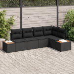 5 dalių sodo sofa rinkinys su pagalvėlėmis juoda poli ratanas akacija