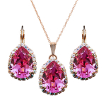 Papuo&scaron;alų rinkinys moterims DiamondSky &bdquo;Celestial Drop III (Rose)&ldquo; su Swarovski kristalais DS00S444