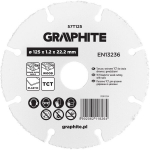 Graphite Tct pjovimo diskas medienai su vinimis 125mm