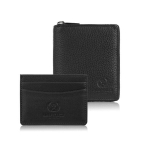 Dovanų rinkinys jai Moteri&scaron;ka juoda piniginė T-139 ir odinis kortelių dėklas T-151 Paolo Peruzzi ZUP-143-BL