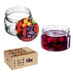 KADAX Denia konservavimo stiklainiai 250ml 10vnt 82mm + "Vaisių" dangtelis