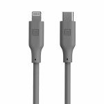 &bdquo;Evelatus&ldquo; USB C į &bdquo;Lightning&ldquo; silikoninis kabelis 1,2 m (MFI10CL) 60 W / 20 V 3 A pilkas