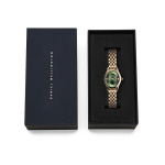 I&scaron;manusis laikrodis Laikrodis - DANIEL WELLINGTON - Ophelia Mini - Ovalus Ciferblatas - Auksinis - Smaragdas - Kvarcas