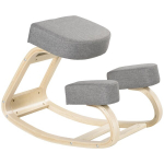 Kėdė su atlo&scaron;u, ergonomi&scaron;ka sėdimoji kėdė, mink&scaron;ta kėdė, užtikrinanti sveiką sėdėjimo padėtį, beržo mediena, 120 kg apkrova, pilka spalva