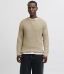 Jack & Jones vyri&scaron;kas megztinis 12278916*03, smėlio spalvos/crock