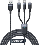 USB Kabelis Joyroom "3in1 / S-A18" juodas 30cm