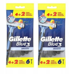 Vienkartiniai skustuvai vyrams Gillette Blue3 Smooth Disposable, 6 vnt.