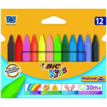 Kreidelės va&scaron;kinės Bic Wax Crayons PlastiDecor Triangle Box 12 spalvų, 000789