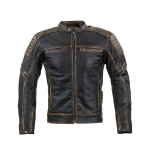 Odinė motociklo striukė W-TEC Mungelli - Vintage ruda 6XL