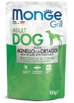 Monge Grill Dog Pouches konservai &scaron;unims su Ėriena ir Daržovėm 100g