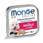 Monge Fresh pa&scaron;tetas su Kiaulienos gabaliukais, suaugusiems &scaron;unims 100g