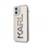 Karl Lagerfeld dėklas, skirtas iPhone 12 5.4'' Liquid Glitter Multi Mirror Cover Silver