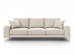 Trivietė sofa Mazzini Sofas Madara 222 cm, &scaron;viesios smėlio spalvos