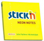 Lipnūs lapeliai Stick&acute;N, 76x76 mm, 100 lapelių, ry&scaron;kiai geltoni