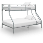 Dviauk&scaron;tė lova VidaXL 140x200/90x200, pilka