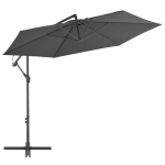 Lauko skėtis su aliuminio stulpu vidaXL, 300 cm, pilkas
