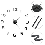 Sieninis 3D laikrodis, 100cm, Juoda