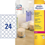 Avery L7780-25 skaidrios etiketės 40mm, 25 lapai