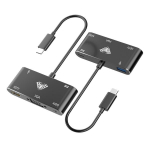 Aula OT-9573S 5in1 Hub USB-C į Hdmi 4K 30Hz / VGA monitorius / USB 3.0 / Garsas 3,5 mm / PD įkrovimas