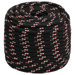 Valties virvė vidaXL, juoda, 16mm, 25m