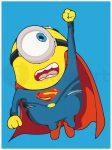 Tapyba pagal skaičius Minionas Supermenas 15x20 cm