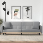 vidaXL Sofa-lova su pagalvėlėmis, &scaron;viesiai pilkos spalvos, audinys