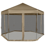 vidaXL &Scaron;e&scaron;iakampė i&scaron;skleidžiama palapinė su sienomis, taupe, 3,6x3,1m