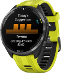 I&scaron;manusis laikrodis Garmin Forerunner&reg; 965, Carbon Grey DLC Titanium Bezel with Black Case and Amp Yellow/Black Silicone Band