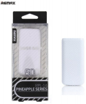 Remax Pineapple 5000mAh Power Bank + LED, Baltas