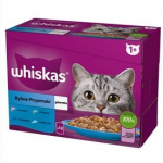 Whiskas suaugusioms katėms su la&scaron;i&scaron;a, tunu, menke ir balta žuvimi, 48x85 g