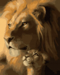 Tapyba pagal skaičius Oh Art! The lion and the lion cub, 40x50 cm