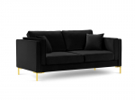 Dvivietė sofa Luis 2, juoda/auksinė