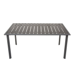 Metalinis lauko stalas terasa su saulės baterija, antracito spalvos kompozitinis stalvir&scaron;is 160x90 cm