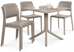 Lauko baldų komplektas Bora Bistrot Clip 4+1, smėlio spalvos