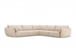 Simetrinė kampinė sofa Vanda, 7 sėdimos vietos, smėlio sp.