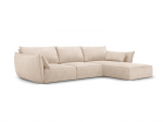 De&scaron;ininė kampinė sofa Vanda, 4 sėdimos vietos, smėlio sp.
