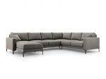 De&scaron;ininė kampinė sofa Venus, 6 sėdimos vietos, &scaron;viesiai pilka